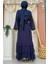 Pulpayet Işlemeli Abaya ve Elbise Takım 8483 Lacivert 2