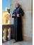 Inci Detaylı Abaya Elbise Takım 8493 Lacivert 3