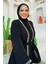 Inci Detaylı Abaya Elbise Takım 8493 Siyah 4