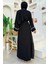Inci Detaylı Abaya Elbise Takım 8493 Siyah 2