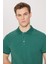ALTINYILDIZ CLASSICS Erkek Koyu Yeşil %100 Pamuk Kıvrılmaz Polo Yaka Slim Fit Dar Kesim Tişört 4