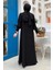 Bym Fashion Şallı Elbiseli Abaya Takım 3883 Siyah 2