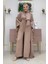 Şalıyla Birlikte Tulum ve Abaya Ikili Takım 8519 Vizon 1