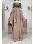 Şalıyla Birlikte Tulum ve Abaya Ikili Takım 8519 Vizon 2