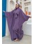 Şalıyla Birlikte Tulum ve Abaya Ikili Takım 8519 Lila 3