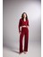 Beli Lastikli Esnek Comfy Pantolon Bordo 2