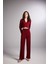 Beli Lastikli Esnek Comfy Pantolon Bordo 4