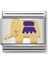 Composable Classic Dekoratif Link - Hayvanlar - Mor Fil - (26 Purple Elephant) 18K Altın 1