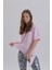 Pembe Kadın Eiffel Baskı Detay Asimetrik Kesim T-Shirt 3
