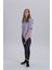 Lila Kadın Eiffel Baskı Detay Asimetrik Kesim T-Shirt 5