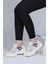 28701 Beyaz - Bej Kadın Sneaker Günlük Spor Ayakkabı 5