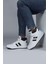 28504 Yüksek Bilekli Beyaz - Siyah Erkek Sneaker Günlük Spor Ayakkabı 3