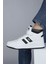 28504 Yüksek Bilekli Beyaz - Siyah Erkek Sneaker Günlük Spor Ayakkabı 5