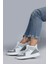 29100 Yüksek Bilekli Gri - Beyaz Kadın Sneaker Günlük Spor Ayakkabı 3