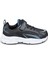 29604 Cırtlı Siyah - İndigo Mavi Üniseks Çocuk Sneaker Günlük Spor Ayakkabı 1