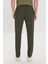 Erkek Haki Slim Fit Rahat Kesim Beli Bağlamalı Yan Cepli Jogger Pantolon 5