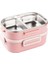 Pembe Paslanmaz Celık 2 Katlı Chopstıck ve Kasıklı Yemek Tasıma Kabı 1.65L 3