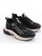 Kadın Bağcikli Fermuarli Spor Ayakkabı Düz Tabanlı Platin Siyah Malzeme ile Şık Tasarım 2
