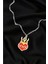 Gothic Fire Red Heart Burgulu Zincirli Kolye 2