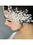 T-BEYAZ-35CM Yeni Taç Çiçek Kristal Inci Takı Headdress Batı Düğün Gelin El Yapımı Zarif Firkete Saç Aksesuarları Saç Süsler (Yurt Dışından) 3