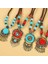No.9 Boyutu Bohemia Vintage Kırmızı Püskül Alın Tiara Etnik Kafa Zinciri Çingene Uzun Alın Kolye Hairband Kızlar Için Tibet Takı (Yurt Dışından) 4