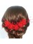 Kırmızı El Örgüsü Inci Püskül Dantel Çiçek Kafa Bandı Kırmızı Beyaz Düğün Tiara Saç Aksesuarları Gelin Headdress (Yurt Dışından) 2