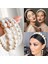C10-03-63 Yeni Kadın Zarif Tam Inciler Basit Hairbands Tatlı Kafa Bandı Saç Çemberler Tutucu Süs Kafa Bandı Bayan Moda Saç Aksesuarları (Yurt Dışından) 2