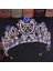 Yeşil Forseven Barok Moda Redbluegold Renk Rhinestone Kristal Tiara ve Taç Takı Gelin Düğün Parti Şapkalar (Yurt Dışından) 3