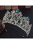 Yeşil Forseven Barok Moda Redbluegold Renk Rhinestone Kristal Tiara ve Taç Takı Gelin Düğün Parti Şapkalar (Yurt Dışından) 4