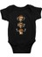 Sigara Içen 3 Maymun Siyah Unisex Bebek Body - Zıbın 1