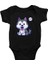 Yavru Şirin Sibirya Kurdu Husky Haski Siyah Unisex Bebek Body - Zıbın 1