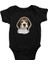 Beagle Sevimli Siyah Unisex Bebek Body - Zıbın 1