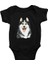 Sibirya Kurdu Husky Haski Sevgisi Siyah Unisex Bebek Body - Zıbın 1
