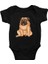 Oturan Yorgun Pug Siyah Unisex Bebek Body - Zıbın 1