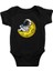 Ayda Kitap Okuyan Astronot Siyah Unisex Bebek Body - Zıbın 1