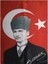 Türk Bayrağı 10 Adet Kalpaklı Atatürk Posterli Saten Türk Bayrağı K.atatürk Imzalı Türk Bayrağı 70 x 100 cm 2