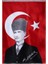 Türk Bayrağı 10 Adet Kalpaklı Atatürk Posterli Saten Türk Bayrağı K.atatürk Imzalı Türk Bayrağı 70 x 100 cm 3