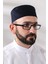 Lacivert Petek Kareli Kadife Kalıp Namaz Takkesi 2