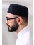 Lacivert Petek Kareli Kadife Kalıp Namaz Takkesi 5