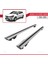 Renault Clio 4 Sport Tourer 2013-2020 Arası ile Uyumlu Hook Model Anahtar Kilitli Ara Atkı Tavan Barı Gri 4