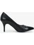 Hakiki Deri Stiletto Siyah Topuklu Ayakkabı - 7,5 Cm İnce Topuk Sivri Burun - El İşçiliği Premium Yumuşak Deri GRS002-SH 2