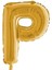 P Harf Altın Folyo Balon 40 Inc 100 cm 1