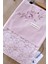 Kız Bebek Çift Katlı Kanaviçe ve Dantel Detaylı Natural Penye Battaniye STL6593 3