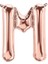 M Harfi Rose Gold Folyo Balon 34 Inç 80 cm 1