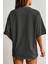 Kadın Füme Mountains Baskılı Oversize T-Shirt 3