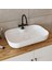 Oval Lavabolu Ayaklı 2 Kapaklı Çekmeceli Mat Beyaz Mdf 80 cm Banyo Dolabı 4