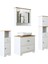 Oval Lavabolu Mat Beyaz Mdf 80 cm Çekmeceli Banyo Dolabı + Aynalı Üst Dolabı + 2 Adet Boy Dolabı 5