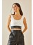 Beyaz U Yaka Lastikli Crop Bluz 5YXK2-48381-01 3