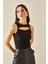 Siyah Bisiklet Yaka Pencere Detaylı Bluz 5YXK2-48382-02 4