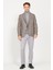 ALTINYILDIZ CLASSICS Erkek Kahve-mavi Slim Fit Dar Kesim Mono Yaka Desenli Yünlü Blazer Ceket 1